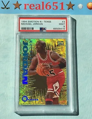 1994 Skybox Emotion N-Tense #3 MICHAEL JORDAN | PSA 9 Mint | Chicago HOF Bulls  • $366.99