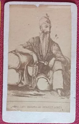 Sikhism Theme Mounted Photo Of Late Maharaja Runjeet Singh Size 4 X 2.5 Inches • $30