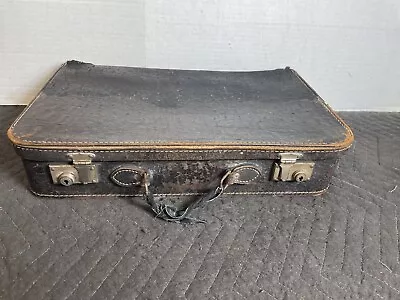 Briefcase Document Case Crocodile Alligator  Leather 1930s-1940s Train Luggage • $45.50