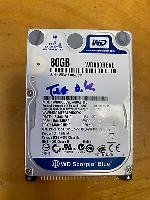 Western Digital Scorpio Blue 80GB Internal 5400RPM 2.5  (WD800BEVE) HDD • $29