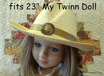 TAN With BROWN BAND & Concho Western COWBOY HAT Fits 23  My Twinn DOLL CLOTHES • $7.98