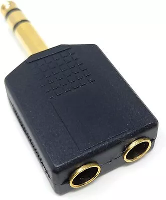 DRUT 6.35mm 1/4 Inch Stereo Jack Splitter Cable Adapter Lead 1 X Plug To 2 X So • £7.89