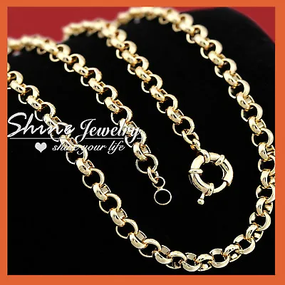 9k Yellow Gold Filled Belcher Chain Ring Link Mens Women Solid Gift Necklace New • $10.74