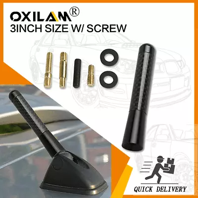 $7.69 • Buy Real Carbon Fiber 3 Inch Short Antenna Jdm Style Am/fm Radio Aerial Whip Black