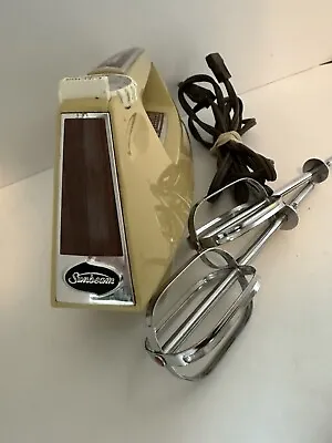 Vtg Retro Modern Harvest Gold Sunbeam Mixmaster Hand Mixer Beater - Works Great • $19