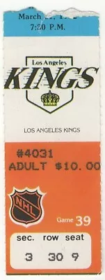 1982 EDMONTON OILERS Vs LOS ANGELES KINGS Ticket Stub Mark Messier 2 Goals 3/31 • $24.99