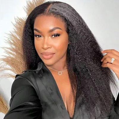 Straight Long Black Yaki Wigs Fiber Hair Heat Safe Wig No Lace Full Wig Fashion  • $17.99