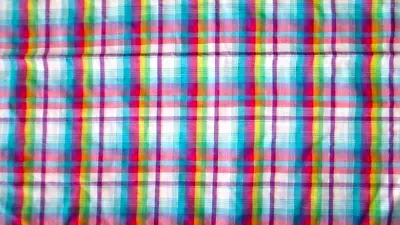 1/2 Yd Vtg Multicolor Madris Plaid Cotton Fabric 43 W Quilt Clothing Craft Decor • $2.50