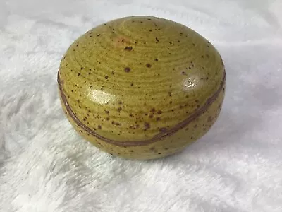$39.99 • Buy Vtg Studio Art Pottery Round Lidded Jar Speckled Glaze Artist Signed
