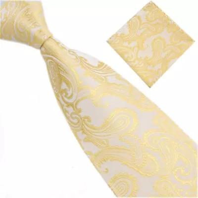 £5.85 • Buy Men's Jacquard Silk Paisley Business Party Formal Tie & Handkerchief Set
