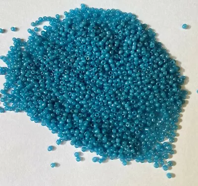 French Micro Seed Beads-13/0 Pony Trader Turquoise Greasy Blue- 8g Bags • $7.25