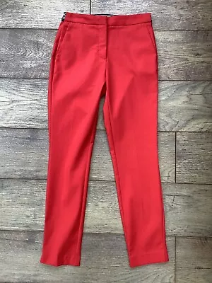 Ladies ZARA Red Ankle Grazer Slim Leg Capri Trousers - Size S/UK 8 - Ex Cond • £0.99