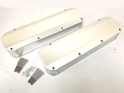 BB Ford 429 460 Fabricated Aluminum Tall Valve Covers BBF No Holes 1/4  Rail • $88.65