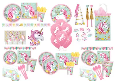 Unicorn Party Supplies - Magical Unicorn Guest Person Packs Tableware Loot   • $13.49