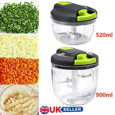 Pull String Hand Chopper Manual Food Processor To Slice Kitchen Tool 520/900 Ml • £4.99