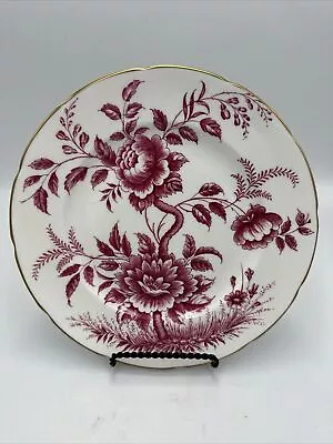 Vintage EB Foley Bone China Plate Made In England  PEONY.   Gold Trim • $15