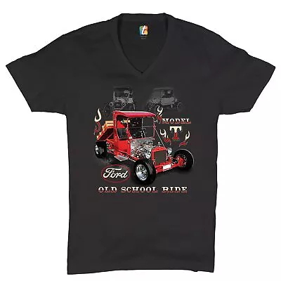 $21.56 • Buy Ford Model T Old School Ride V-Neck T-shirt Vintage Hot Rod Licensed Tee