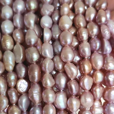 Baroque Oval Freshwater Pearls Mauve Pink Beads For Jewellery Making A • £12.99