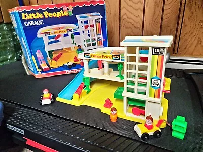 Near Complete Vintage Fisher Price Little People Parking Garage 1986 W Box #2504 • $30