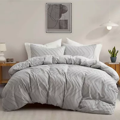 Peace Nest Clipped Jacquard Geometric Duvet Cover & Pillowcase Sets • $39.99