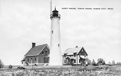 USCG Tawas City MI USLSS USCG C.1920s Lighthouse & Keepers Cottage Built 1870s! • $8.99