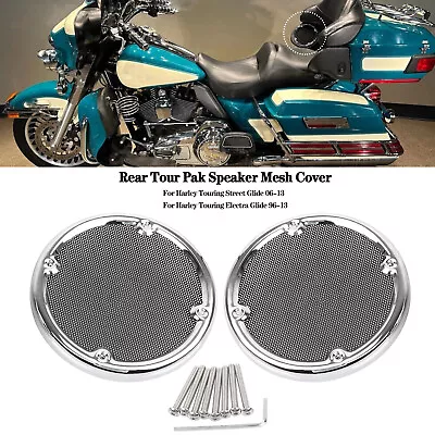 Rear Tour Pak Speaker Grill Mesh Cover For Harley Electra Tri Street Glide FLHX • $38.98