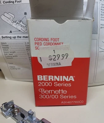 $24 • Buy Cording Foot For Bernette/Bernina, Funlock, Make Ruffles, Gathers, Serger Foot