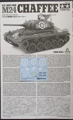 Tamiya  1/35th Scale M24 Chaffee  - Decals From Kit No. 37020 • $5.99