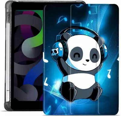 Cute Panda Ipad Air 4(Ipad 10.9 Inch 2020) Case With Pencil Holder Support Auto • £46.85