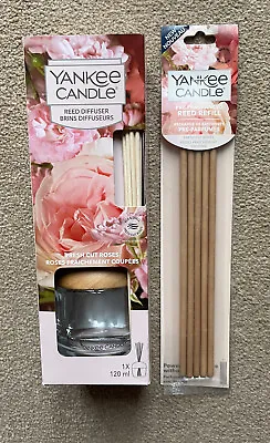 🌟Yankee Candle Diffuser & Pre-fragranced Reeds ~ Fresh Cut Roses ~ Brand New 🌟 • £19.99