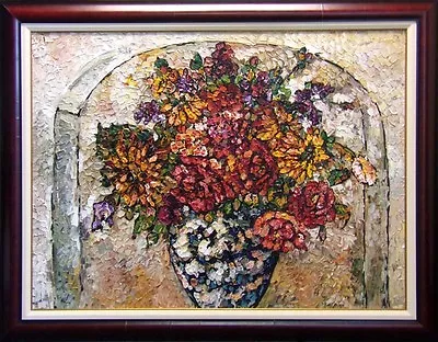 Maya Eventov   Untitled  Original Acrylic On Canvas Flowers H.Signed ME040908-12 • $5800