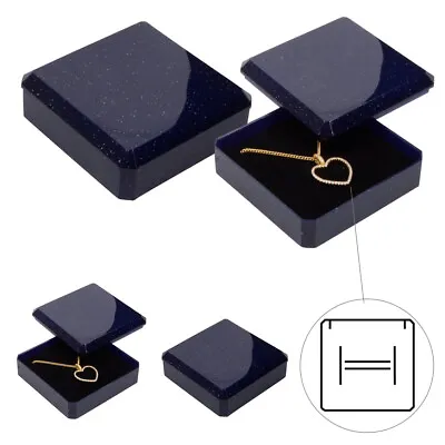 2 X Jewellery Box Blue High Quality Gift Boxes Necklace Plastic Small Wholesale • £3.79