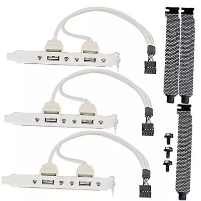 3 Pack 2 Port USB 2.0 Rear Panel Expansion Bracket To 9 Pin Motherboard  • $20.53