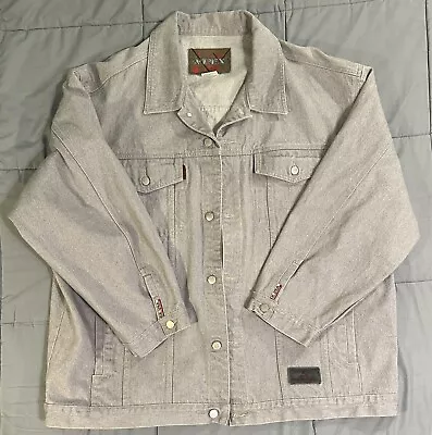 Avirex Vintage Signature Casual Button Down Gray Denim Jacket Men’s Size XXXL • $19.99