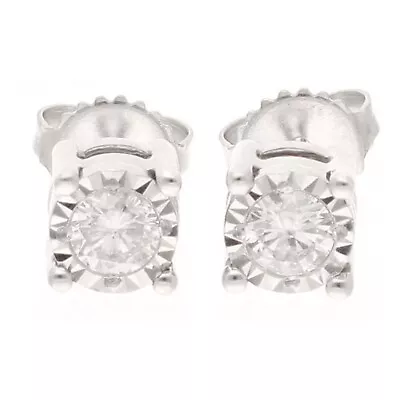 18Carat White Gold 0.75ct Diamond Illusion Set Stud Earrings (6mm Wide Head) • $1243.01