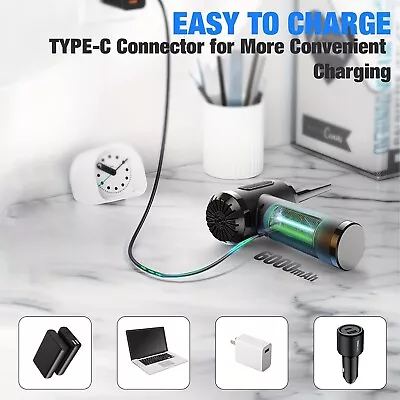 Electric Air Duster Cordless Air Blower Computer Vacuum Air Keyboard Cleaner BLK • $65.99