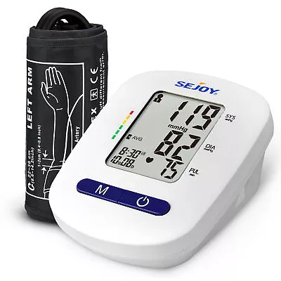 Sejoy Digital Upper Arm Blood Pressure Monitor Bp Automatic 22-42cm Cuff Machine • £14.79