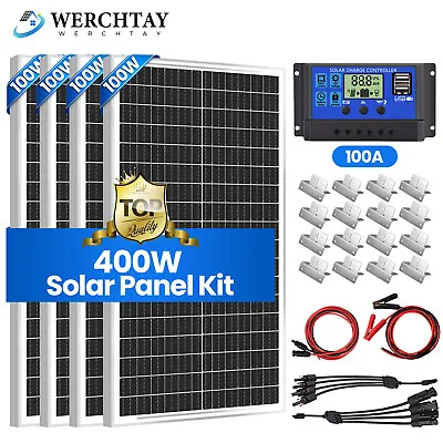 100W 200W 300W 400W Watt 12V Mono Solar Panel Kit Charger RV Home Off-Grid Boat • $54