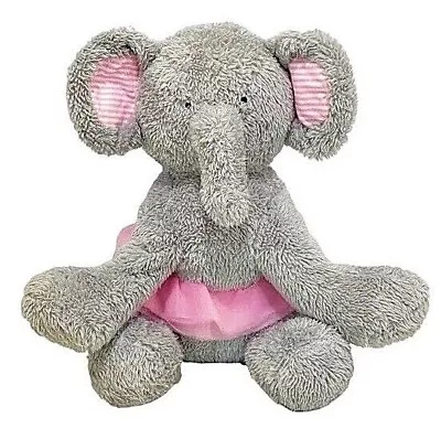 Mud Pie Gray Elephant Plush Stuffed Animal Baby Lovey Pink Tutu Ballerina Dance • $13.88