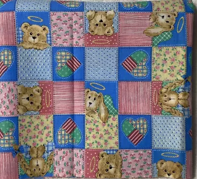 Teddy Bear Fabric 2 5/8 Yards Vintage Baby Hearts 1995 Fabric Traditions 44  Wid • $17.50