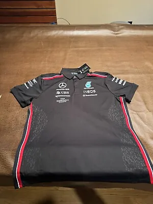 Mercedes AMG Petronas F1 Team Black Polo Shirt 2023 Large • $50