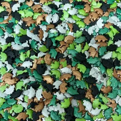 Cupcake Sprinkles Camouflage Dinosaurs Edible Cake Toppers Decorations Birthday • £2.50