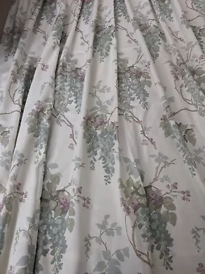 Laura Ashley Wisteria Cream/ Duck Egg Blue/ Grape Curtains • £55