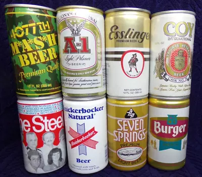 8 Old Lift Tab Beer Cans MASH COY Burger Knickerbocker A-1 Esslinger 7 Springs + • $12.50