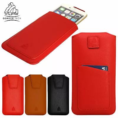 Genuine Leather Pouch Pull Up Case Gorilla Hand Made Card Slot For Mobile Phone • £7.99