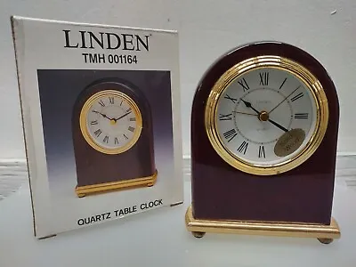 Linden Rosewood Quartz Table Clock W/ Alarm Function - Chipped/Flaked Face Rim • $29.99