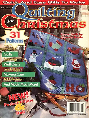 Quilting For Christmas Magazine Vintage 1995 Quilt Patterns • $8.95