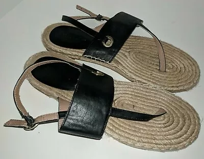 MERONA Women's Cappi Thong Flat Sandals - Black - Size US 8 • $4.60