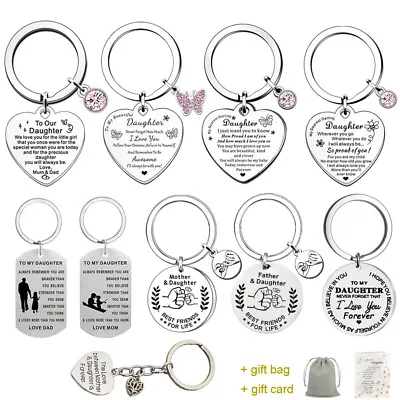 Special Daughter Gifts Keyring Poem Christmas Birthday Gift From Mum Dad + Card • £4.29