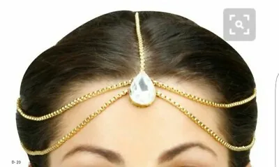 Indian Gold Plated Matha Patti Hair Harness Head Jewelry Chain Fashion Jewelry • $18.13